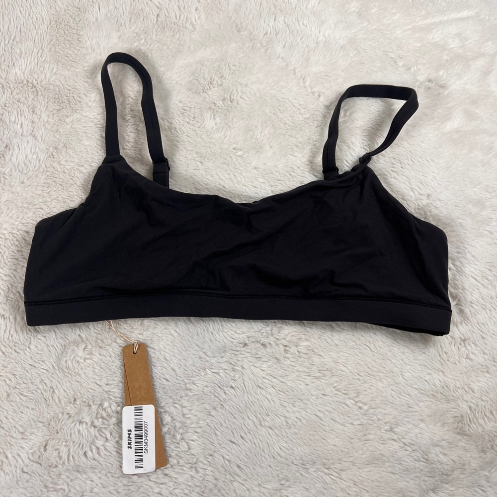 Skims Women Fits Everybody Scoop Bralette Onyx Black BR-SCP-9182 Size Large NWT